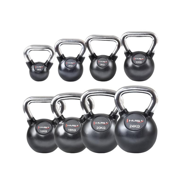 Kettlebells chromés de qualité disponibles de 4 à 24 kg pour musculation en home-gym