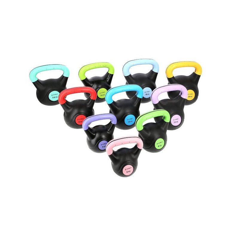 Kettlebells professionnels haute qualité disponibles de 2 à 20 kg en différentes couleurs