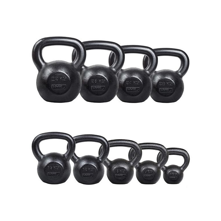 Kettlebells avec large choix de charge : 4 à 32 kg en fonte de qualité pour training maison et en salle
