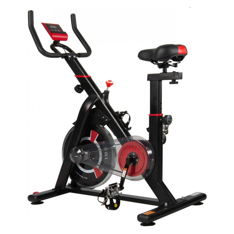 Vélo d'appartement à roulettes avec écran d'affichage LCD