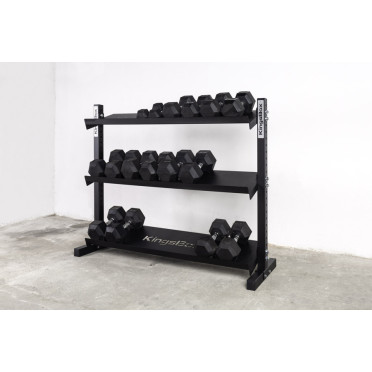 Rack de rangement 3 étagères pour haltères/kettlebells/balles