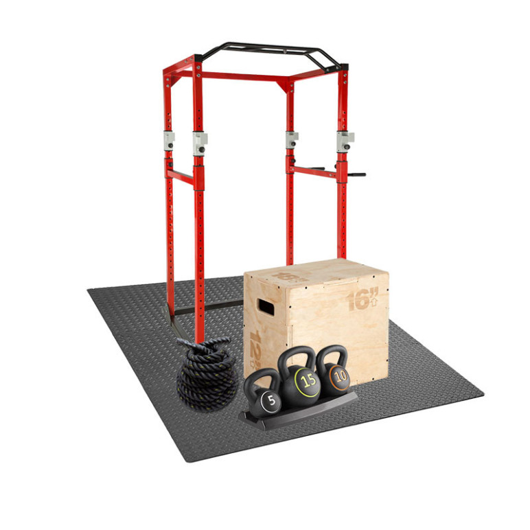 Pack crosstraining avec cage, plyobox, battle rope et kit de kettlebells