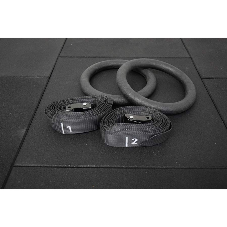 Set de gym avec anneaux, sangles et boucles velcro