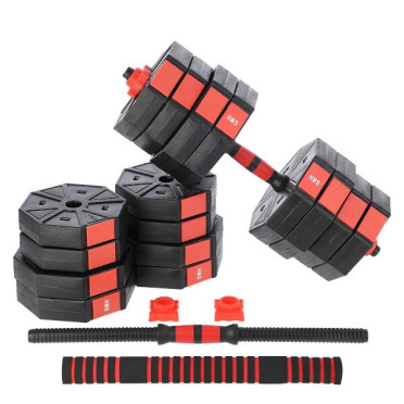 Ensemble de matériel pour home-gym : haltères / barre de musculation