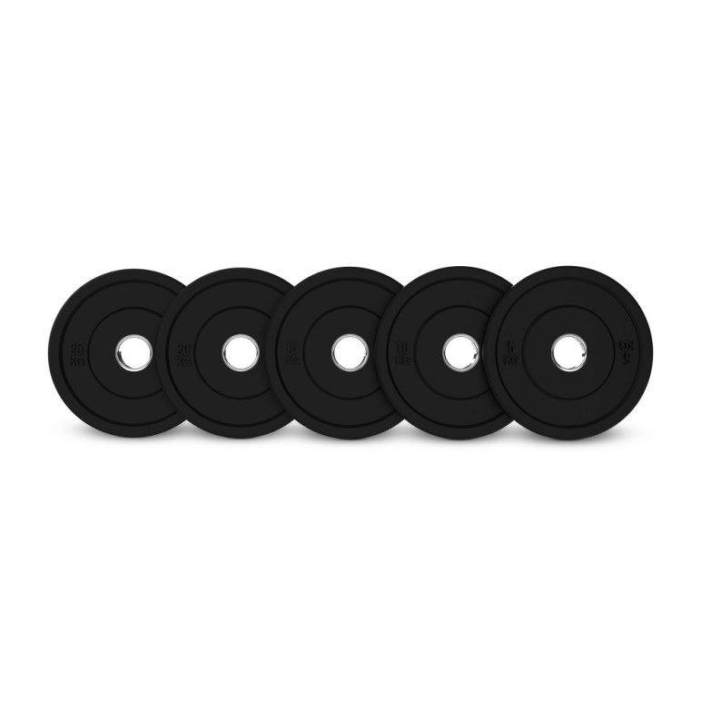 Disque de poids bumper plates en caoutchouc robuste : 5 à 25 kg