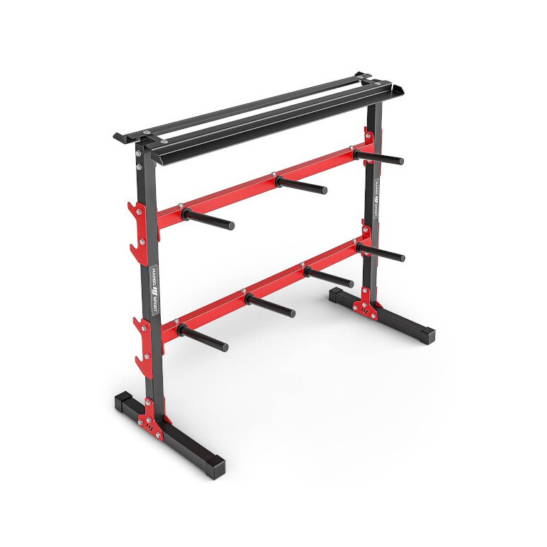 Rack de rangement 3 en 1 pour stocker vos haltères, disques de poids et barre de musculation