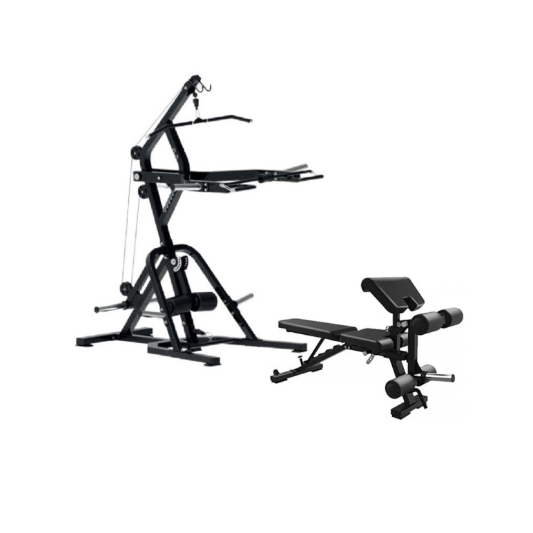Pack station multipostes +  banc ajustable avec pupitre à biceps et leg extension