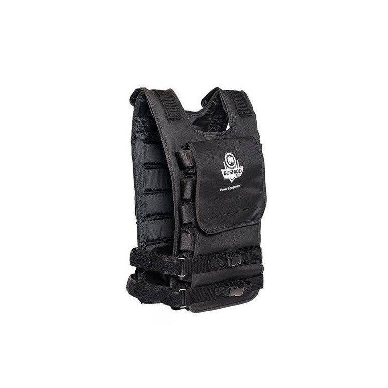 gilet lesté de musculation réglable de couleur noir