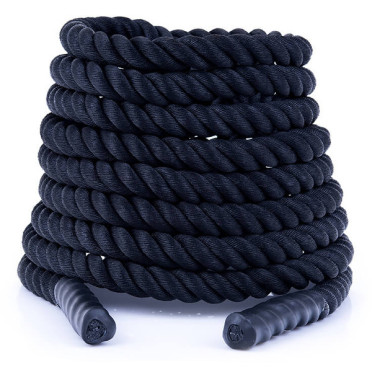 Corde de combat en polyester noir pour cross-training