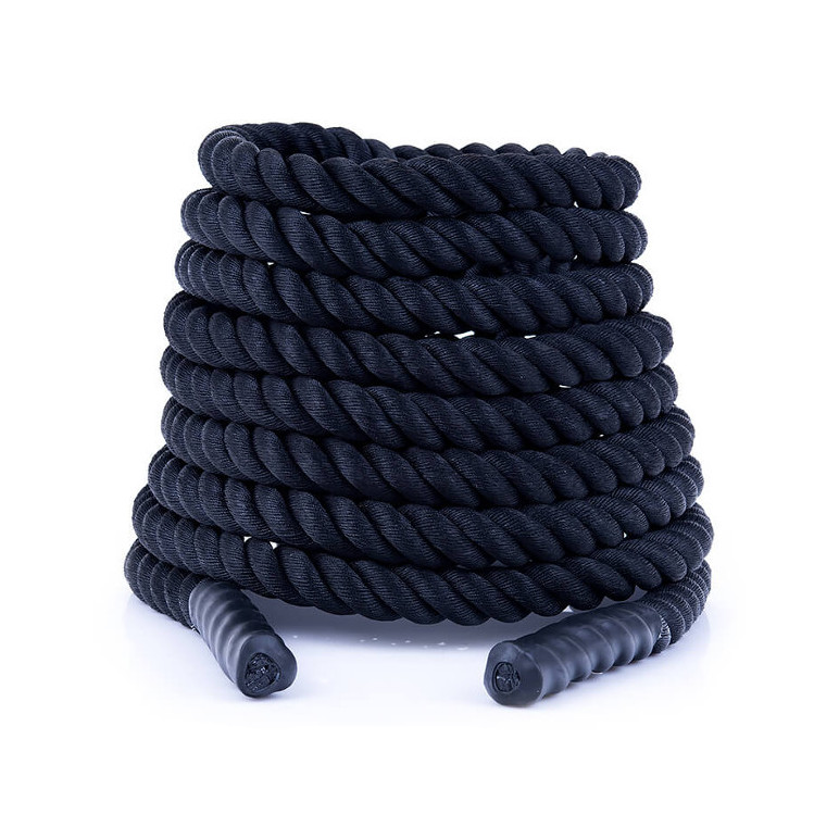 Corde de combat en polyester noir pour cross-training