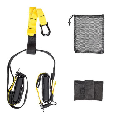 Sangles de suspension pour la pratique de musculation en home gym.