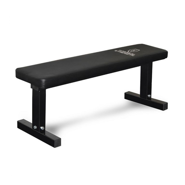 Banc de musculation plat en cuir rembourré pour séances d'exercices aux haltères