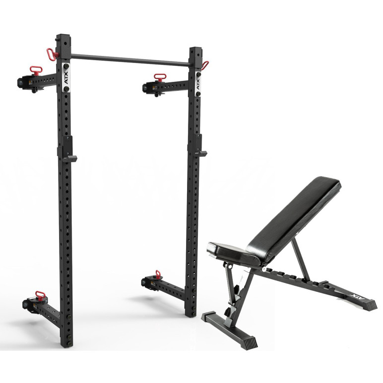 PACK homegym avec half rack pliant et banc de musculation ATX (3 modèles au choix)