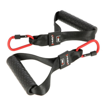 Paire de poignées classiques pour exercices de tirage à la poulie - Mousqueton en aluminium