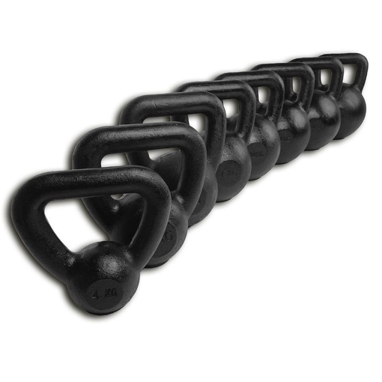 Kettlebells en fonte avec fond en caoutchouc 4 à 32 kg - vue 3