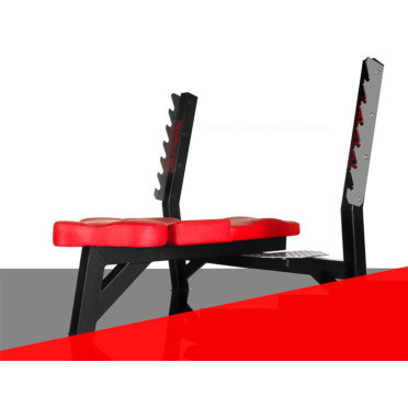 Banc plat de musculation pour exercices de développé couché.