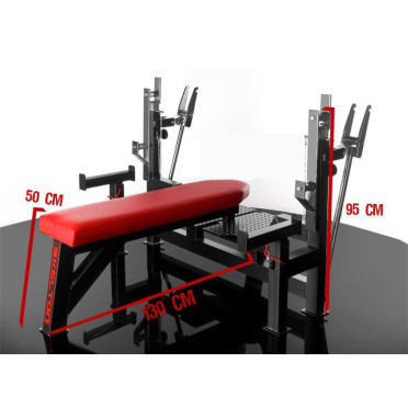 Banc de musculation plat pour exercices de développé couché.