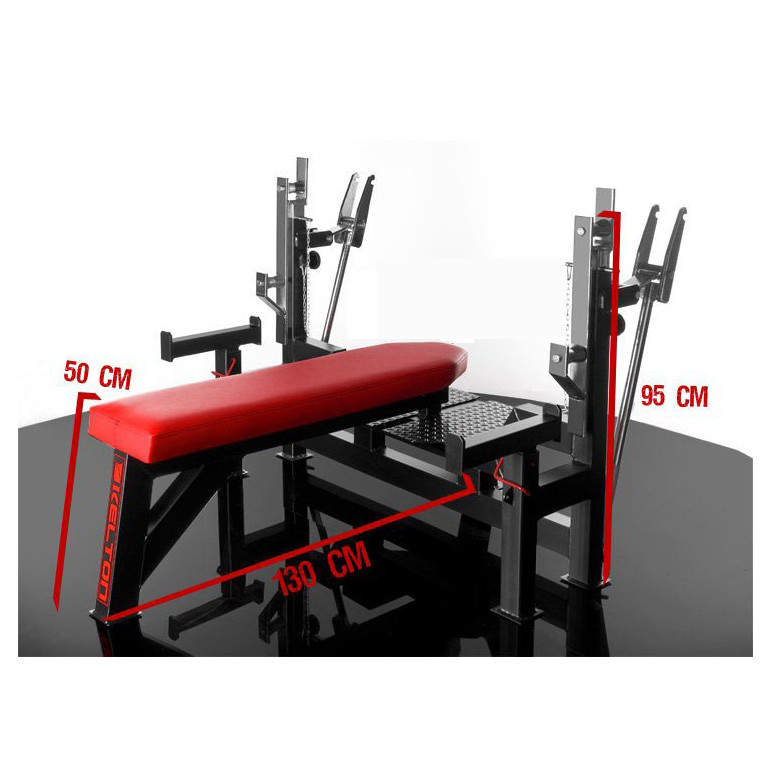 Banc de musculation plat pour exercices de développé couché.