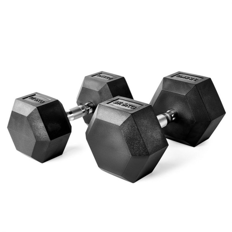 Set de 5 paires d'haltères hexagonaux 27,5 kg à 37,5 kg PVC avec poignées moletées