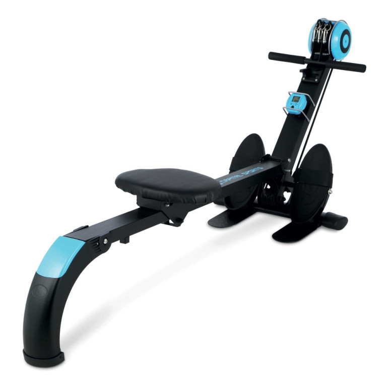 Rameur compact pour training sportif en salle de sport personnelle.