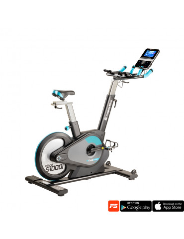 Spinning bike pour séance de cardio en intérieur en salle de sport professionnelle.