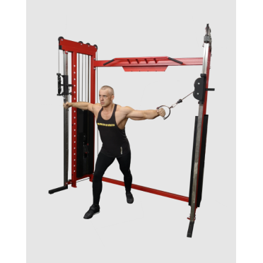 Station poulie vis à vis avec double colonne de poids.