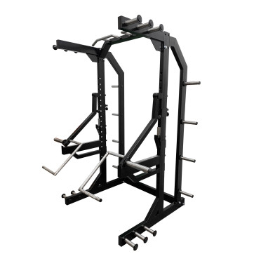 Half Rack professionnel avec Jammer arms pour training musculation.