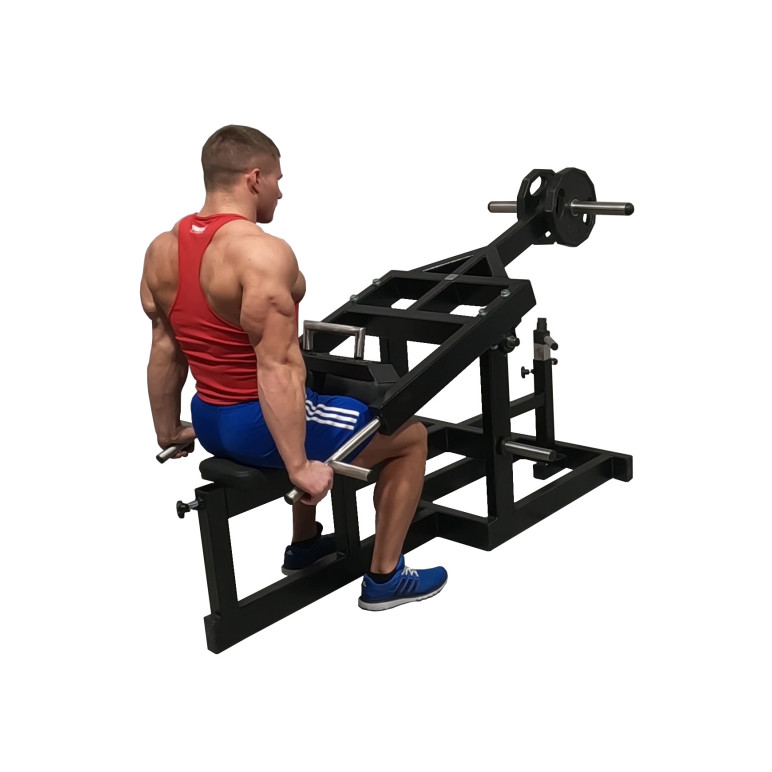Equipement professionnel Disp Press pour renfort des triceps avec poids olympiques.