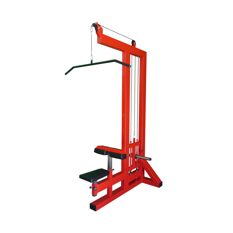 Equipement sportif poulie haute pour training haut du corps.