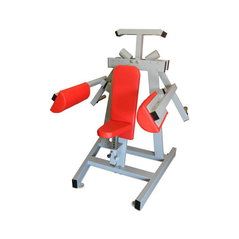 Station élévations latérales assis professionnelle à charge libre pour club sportif et homegym.