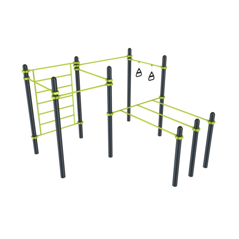 Equipement de street workout et de callisthénie avec 5 postes