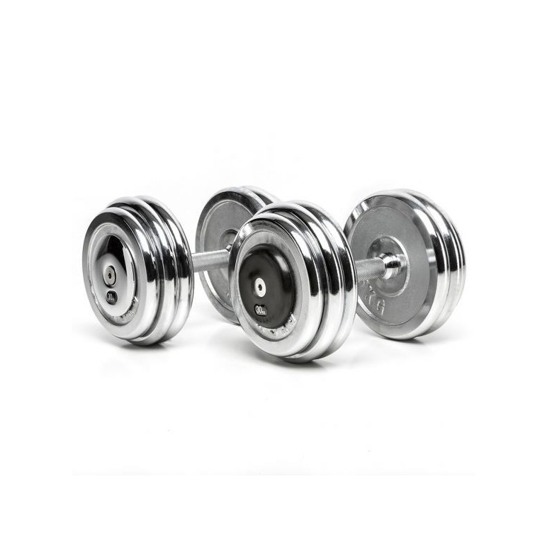 Kit d'haltères en acier chromés 4 à 50 kg