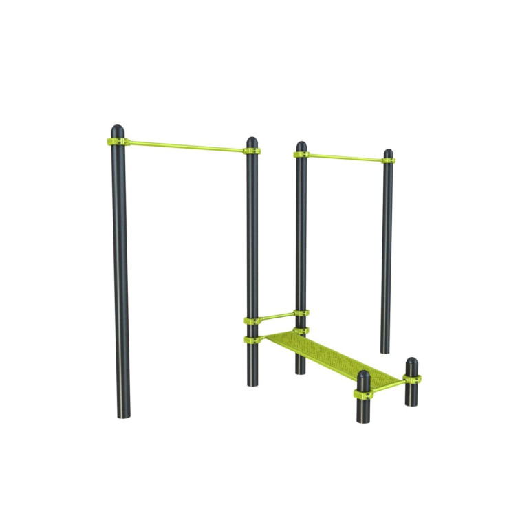 oubles barres fixes combiné avec banc à abdominaux outdoor