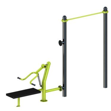 Agrès de musculation double pour aire de fitness extérieure