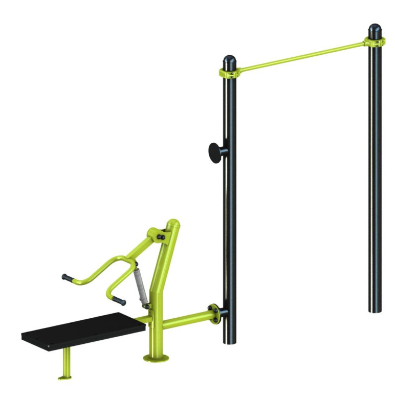 Agrès de musculation double pour aire de fitness extérieure