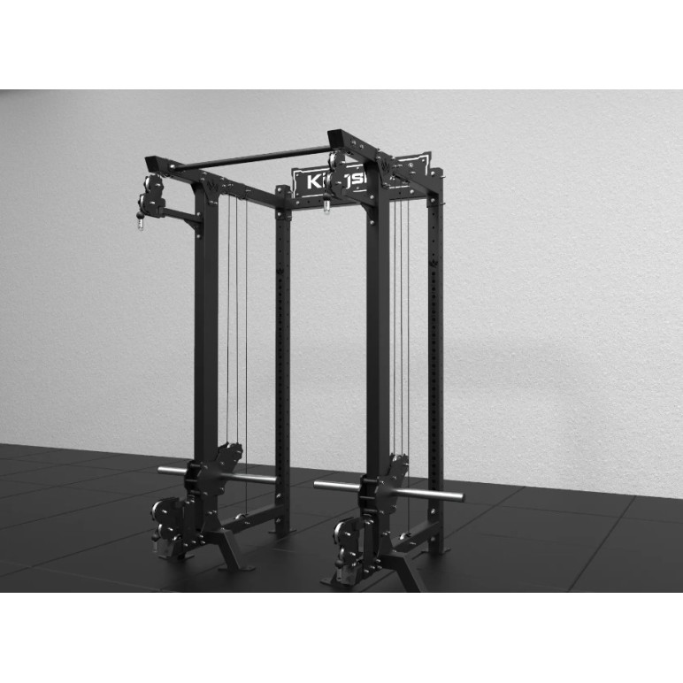 Cage de musculation avec double postes à poulie fixes ou ajustables