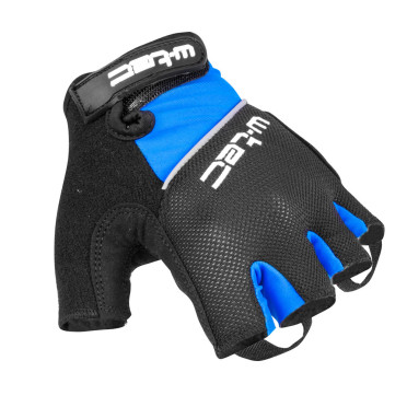 Gants de fitness anti-dérapant avec fermeture velcro - noir et bleu