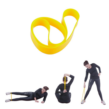Bande de résistance jaune pour renforcement musculaire - longueur 27,5 cm flexible