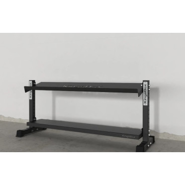 Rack de rangement en acier sur 2 étages pour haltères et kettlebells