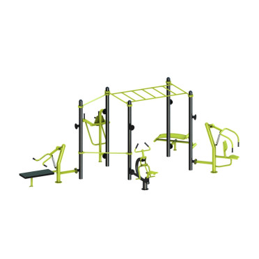 Structure d'entraînement de street workout avec 8 postes