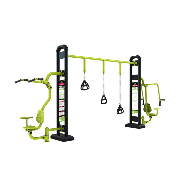 Module de street workout avec anneaux TRX et station Push - Pull
