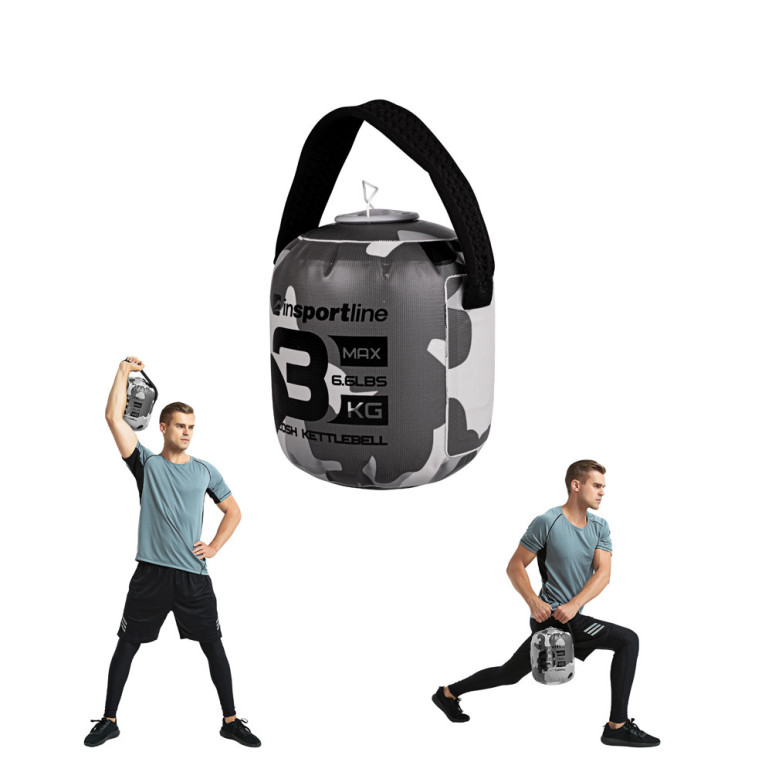 Kettlebell 3 kg à 8 kg avec remplissage à eau avec poignée en néoprène