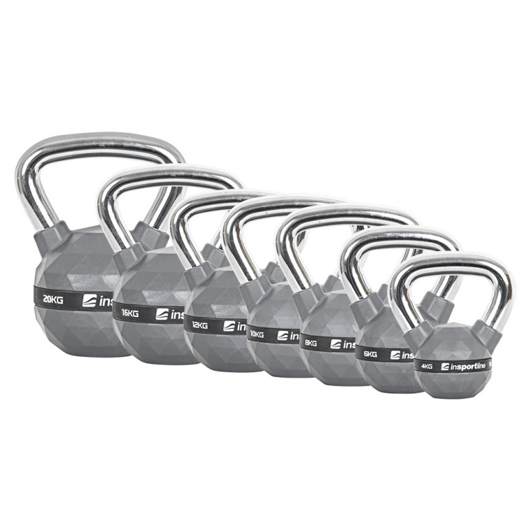 Ensemble de kettlebells chromés à motif cristal de 4 à 20 kg pour entraînement de musculation complet