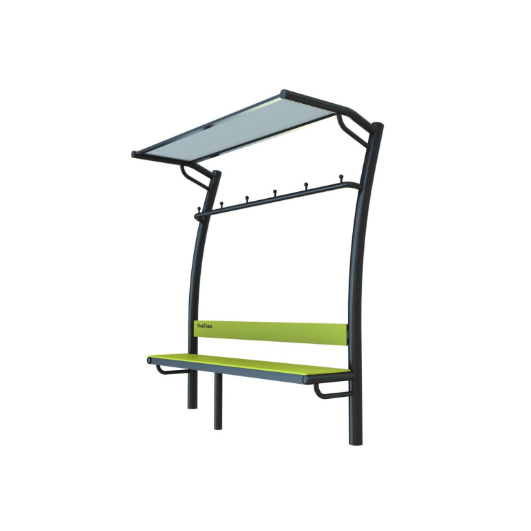 Banc urbain extérieur avec porte manteau - Aire de street workout