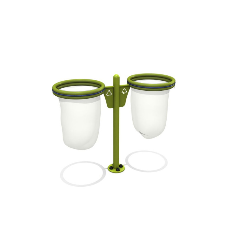 Poubelle double en plein air pour les installations publiques sportives