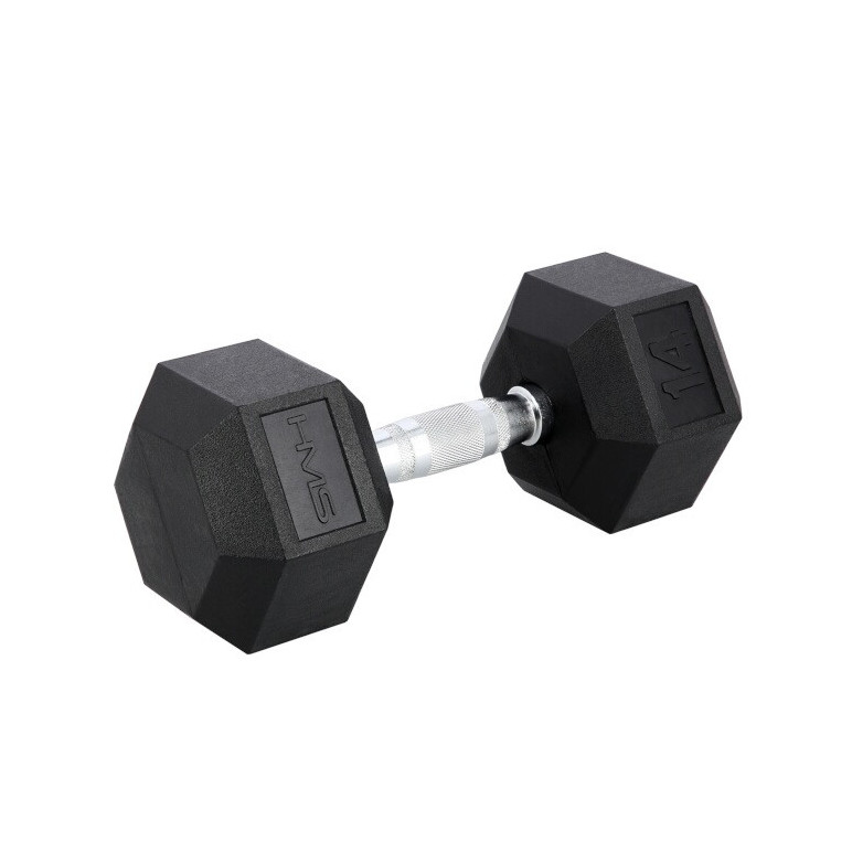 Haltère de 14 kg à l'unité hexagonal en caoutchouc
