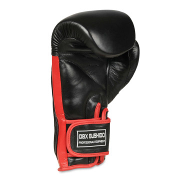 Gants de Boxe en cuir naturel Noir et rouge