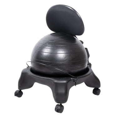 Chaise ergonomique avec dossier ballon de gymnastique amovible