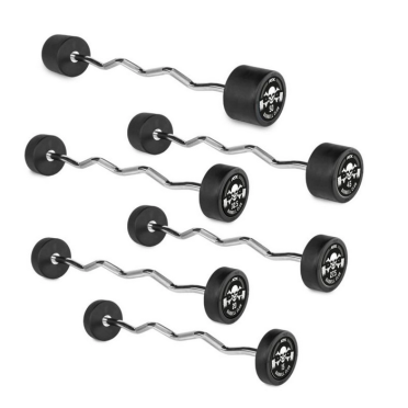 Barre d'haltère pré-chargée de type EZ de qualité professionnelle - 10 à 50 kg