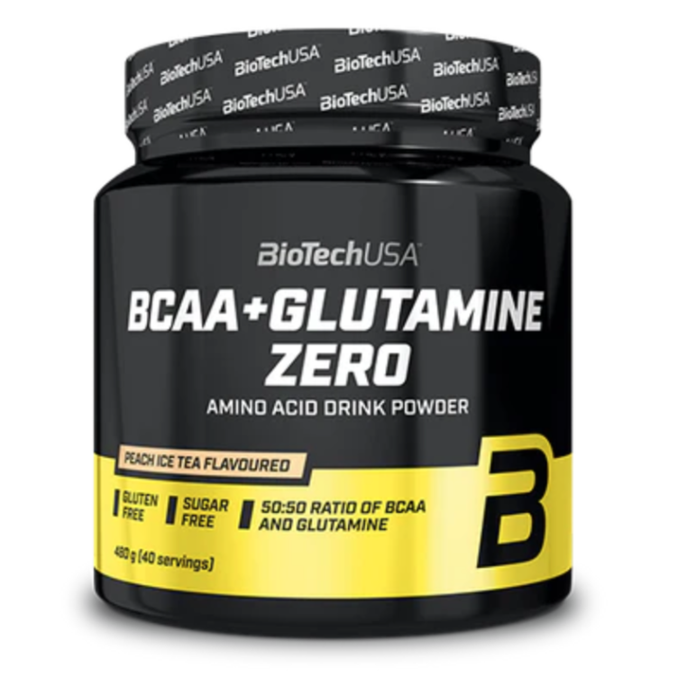 Pot de poudre de BCAA et glutamine formule végan